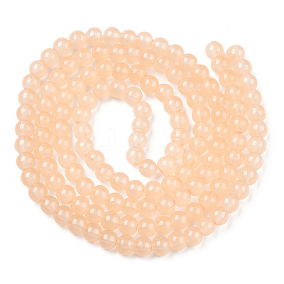 Baking Paint Imitation Jade Glass Round Bead Strands DGLA-Q021-6mm-41-1