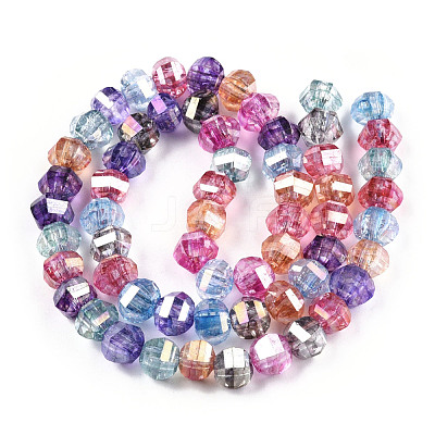 Transparent Electroplate Glass Beads Strands EGLA-N006-078I-1