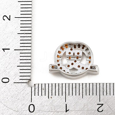 Brass Micro Pave Orange Cubic Zirconia Beads CU-CBAD306-22P-1