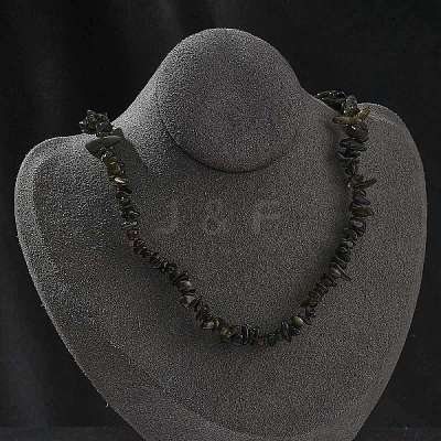Natural Supper 7 Rutilated Quartz Chip Beaded Necklaces for Men Women NJEW-G159-01M-1