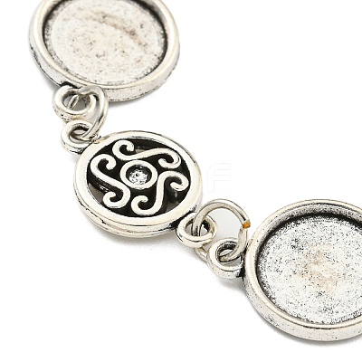 Antique Silver Plated Alloy Link Chain Bracelet Making MAK-K023-03G-AS-1