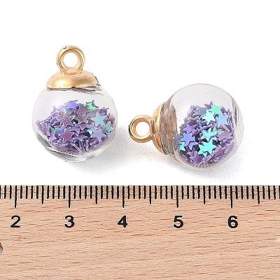Glass Round Pendants GLAA-P063-01G-13-1