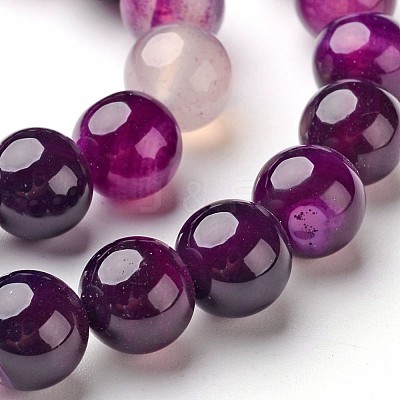 Natural Striped Agate/Banded Agate Beads Strands G-D845-01A-8mm-1