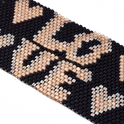 Adjustable Glass Seed Beads Braided Bead Bracelets for Valentine's Day BJEW-D442-19-1