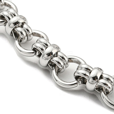 Non-Tarnish 304 Stainless Steel Ring Link Chain Bracelet BJEW-C042-09P-1