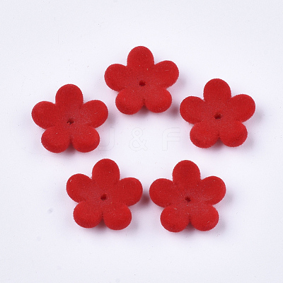 Flocky Acrylic Bead Caps OACR-T005-03-06-1