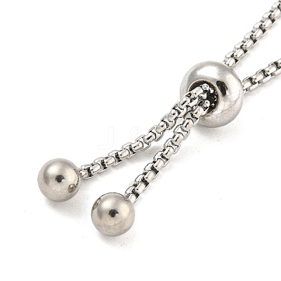 Non-Tarnish Adjustable 304 Stainless Steel Box Chain Slider Bracelet Making MAK-L038-001P-05-1