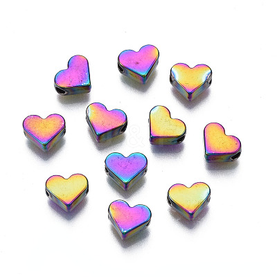 Rack Plating Rainbow Color Alloy Beads PALLOY-S180-340-1