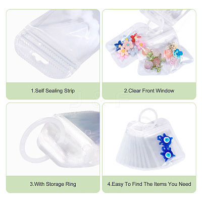 50Pcs Transparent Plastic Resealable Packaging Bags OPP-TA0001-28-1