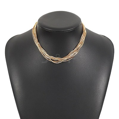 Iron Box Chain Necklaces NJEW-U046-03G-1