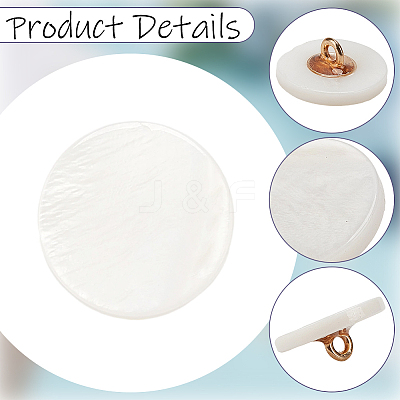 40Pcs 4 Styles 1-Hole Natural Shell Shank Buttons BUTT-CY0001-38-1