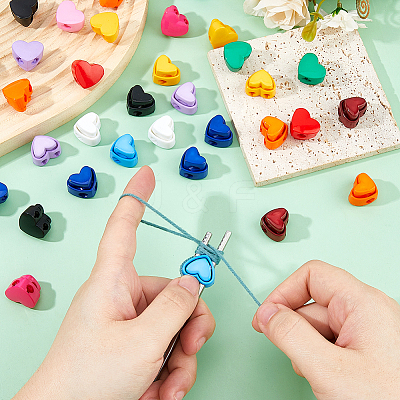 44Pcs 11 Colors Nylon Spring Cord Locks FIND-FH0016-85-1