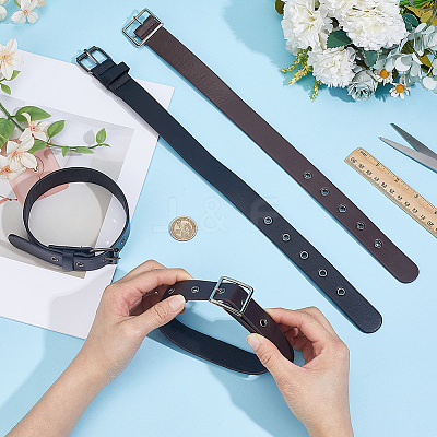 8Pcs 2 Style PU Leather Zinc Alloy Buckles AJEW-NB0006-92A-1
