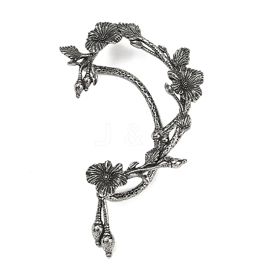 316 Surgical Stainless Flower Cuff Earrings LS-EJEW-C160-05A-1