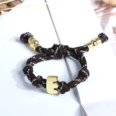 Letter E Cotton Cord Braided Knot Bracelets FS-WG79C27-05-1