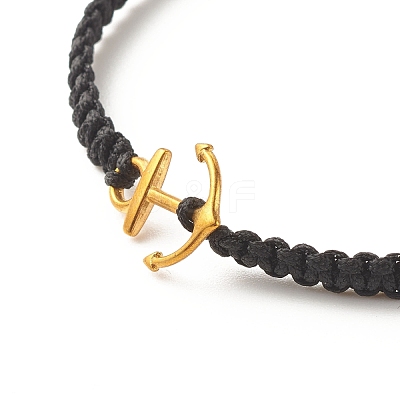 Alloy Anchor Braided Bead Bracelet BJEW-JB07845-1