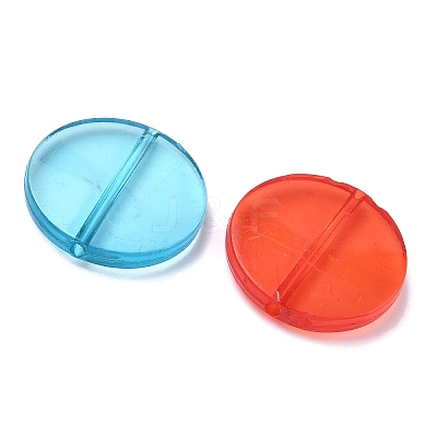 Flat Round Transparent Acrylic Beads X-MACR-R546-26-1