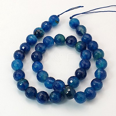 Natural Agate Beads Strands G-E054-8mm-14-1