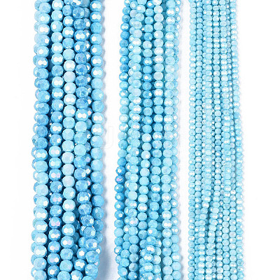 Anti-Tarnish Electroplate Glass Beads Strands EGLA-ZX010-6mm-15-1