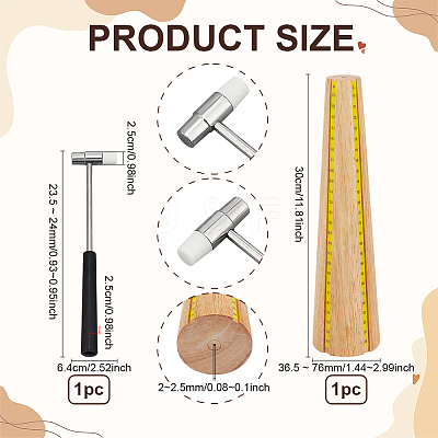 1Pc Jewelry Tool Round Wooden Bracelet Sizing Bangle Mandrel TOOL-PH0001-97-1