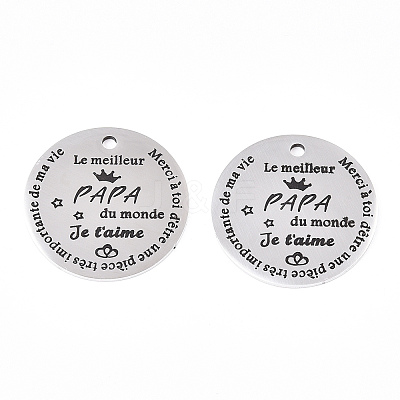 Non-Tarnish 201 Stainless Steel Pendants STAS-T064-38P-3-1