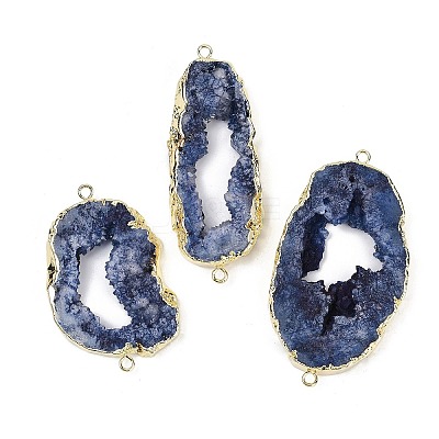 Dyed Natural Druzy Agate links G-R012-05G-01-1
