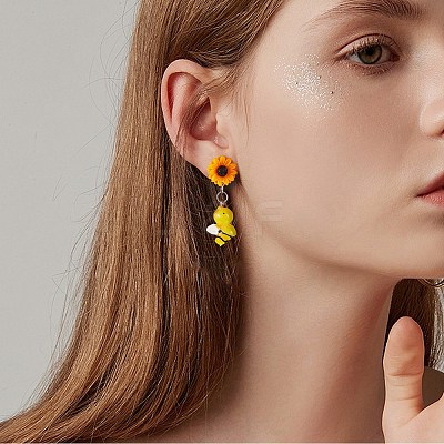 DIY Sunflower Earring Making Kit DIY-SZ0008-44-1