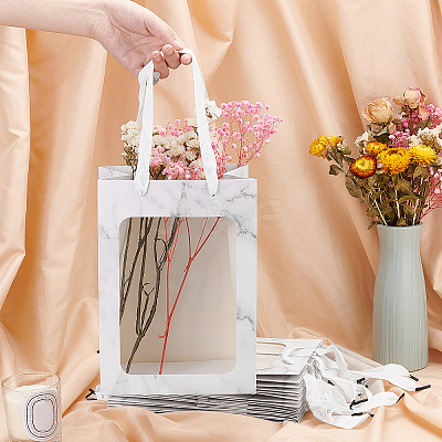 Flower Bouquet Paper Gift Bags ABAG-WH0005-46B-04-1