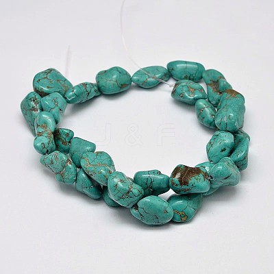 Dyed Nuggets Natural Howlite Beads Strands G-M139-11-A-1