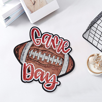 Sports Theme Sequin Embroidery Iron on/Sew on Patches PATC-GF0001-94B-1