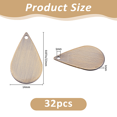 32Pcs Brass Pendants KK-FH0008-22AB-1
