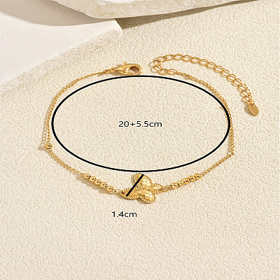 Summer Beach Brass Butterfly Link Anklets for Women JO8539-1