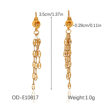304 Stainless Steel Tassel Stud Dangle Earrings WG6C0B9-02-1