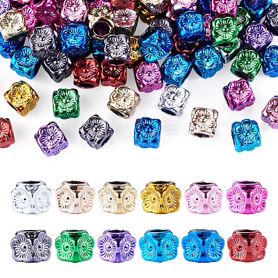 100Pcs UV Plating Opaque Acrylic European Beads PACR-TA0001-32A-1