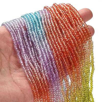 Transparent Painted Glass Beads Strands X1-DGLA-A034-T2mm-A12-1