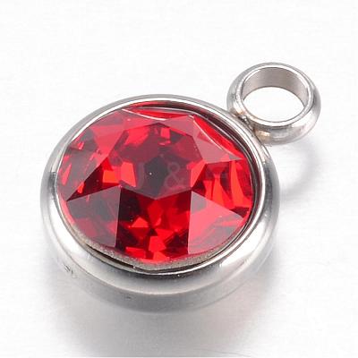 304 Stainless Steel Glass Rhinestone Charms STAS-G082-08-1