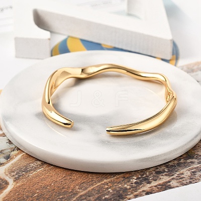 Brass Cuff Bangles BJEW-F482-05G-1