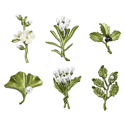6Pcs 6 Styles Baking Paint Alloy Lapel Pins for Backpack Clothes JEWB-CJ0003-02-1
