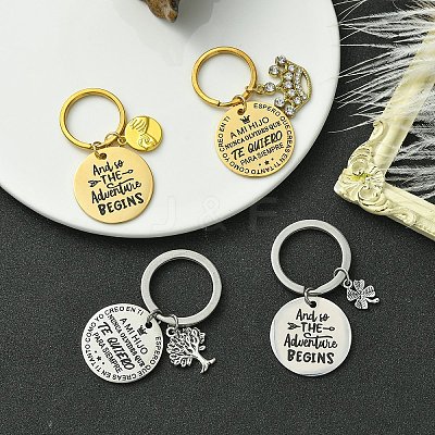 201 Stainless Steel & Alloy Enamel Keychain KEYC-YW00103-01-1