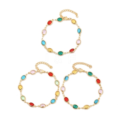 304 Stainless Steel Oval Link Bracelets for Woman BJEW-S157-10G-1