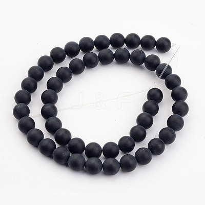 Dyed & Heated Natural Black Agate Bead Strands LS-G-H056-10mm-1