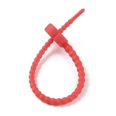Flower Shape Silicone Cable Zip Ties AJEW-C034-01B-1