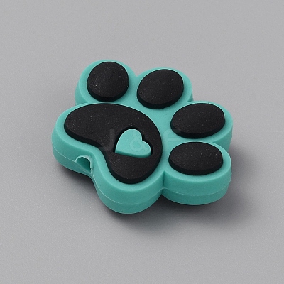 Paw Print PVC Plastic Beads SIL-SZC0005-13M-1