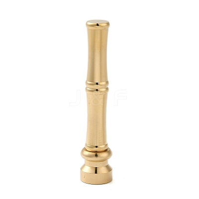 Golden Tone Brass Wax Seal Stamp Head with Bamboo Stick Shaped Handle LS-STAM-K001-05G-F-1