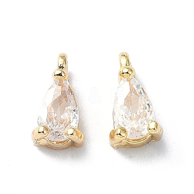 Brass Micro Pave Cubic Zirconia Pendants FIND-Z029-04G-1