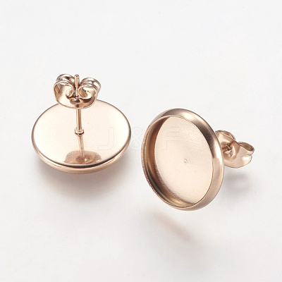 Ion Plating(IP) 304 Stainless Steel Stud Earrings Settings STAS-G170-10RG-1