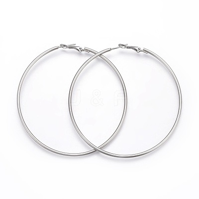 Tarnish Resistant 201 Stainless Steel Hoop Earrings EJEW-F188-24P-E-1