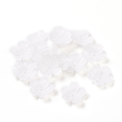 5-Petal Transparent Acrylic Bead Caps OACR-A017-13-1