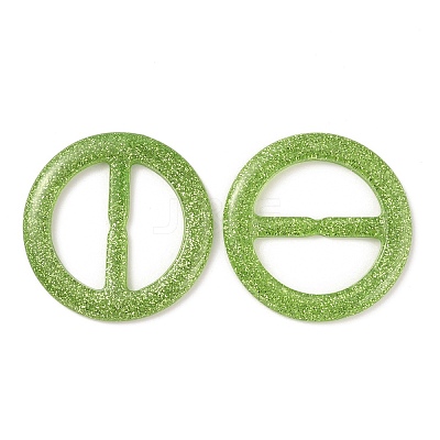 Flat Round Resin Buckle Clasps CRES-WH0013-15B-1