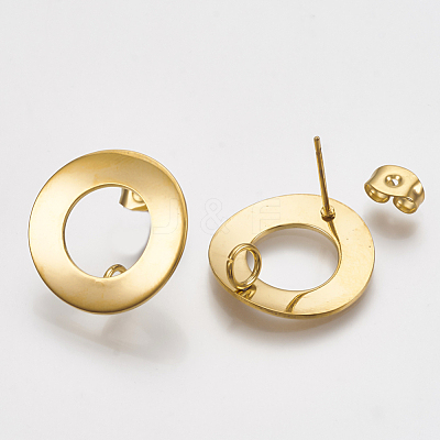 304 Stainless Steel Stud Earring Findings X-STAS-Q231-07G-1